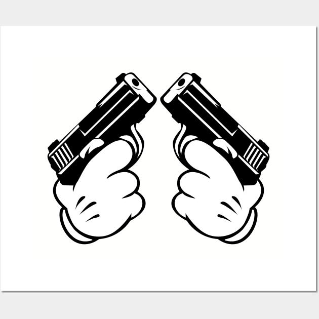 Cartoon Hand Guns Wall Art by Dumastore12